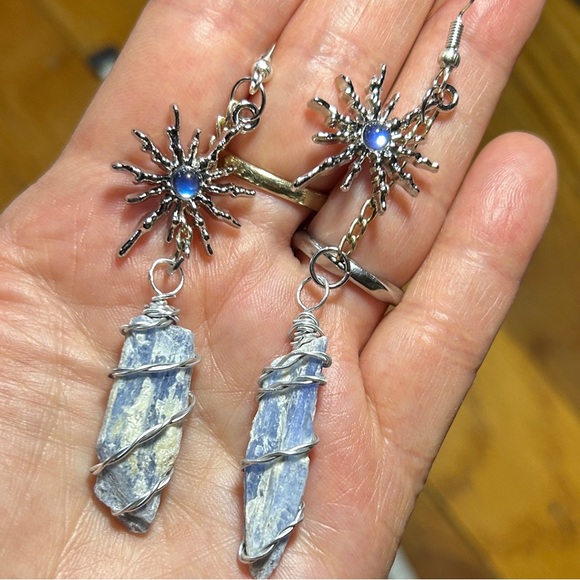 Hand Crafted Jewelry - 3/$25 Silver and Blue Stone Dangle Earrings